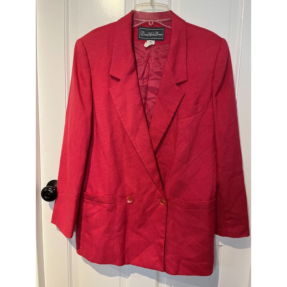 Vintage Derek Martin Designs Pink Blazer Women’s Size 12 Double Breasted Jacket